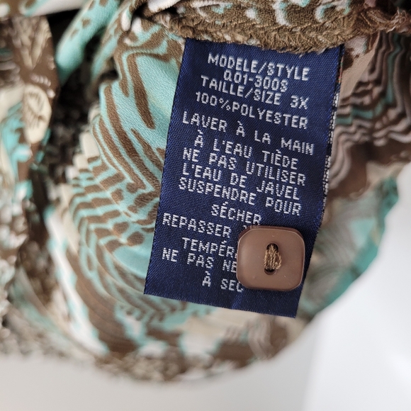 Women's Button Front Short Sleeve Crepe Blouse  Sz 3x - Picture 8 of 8